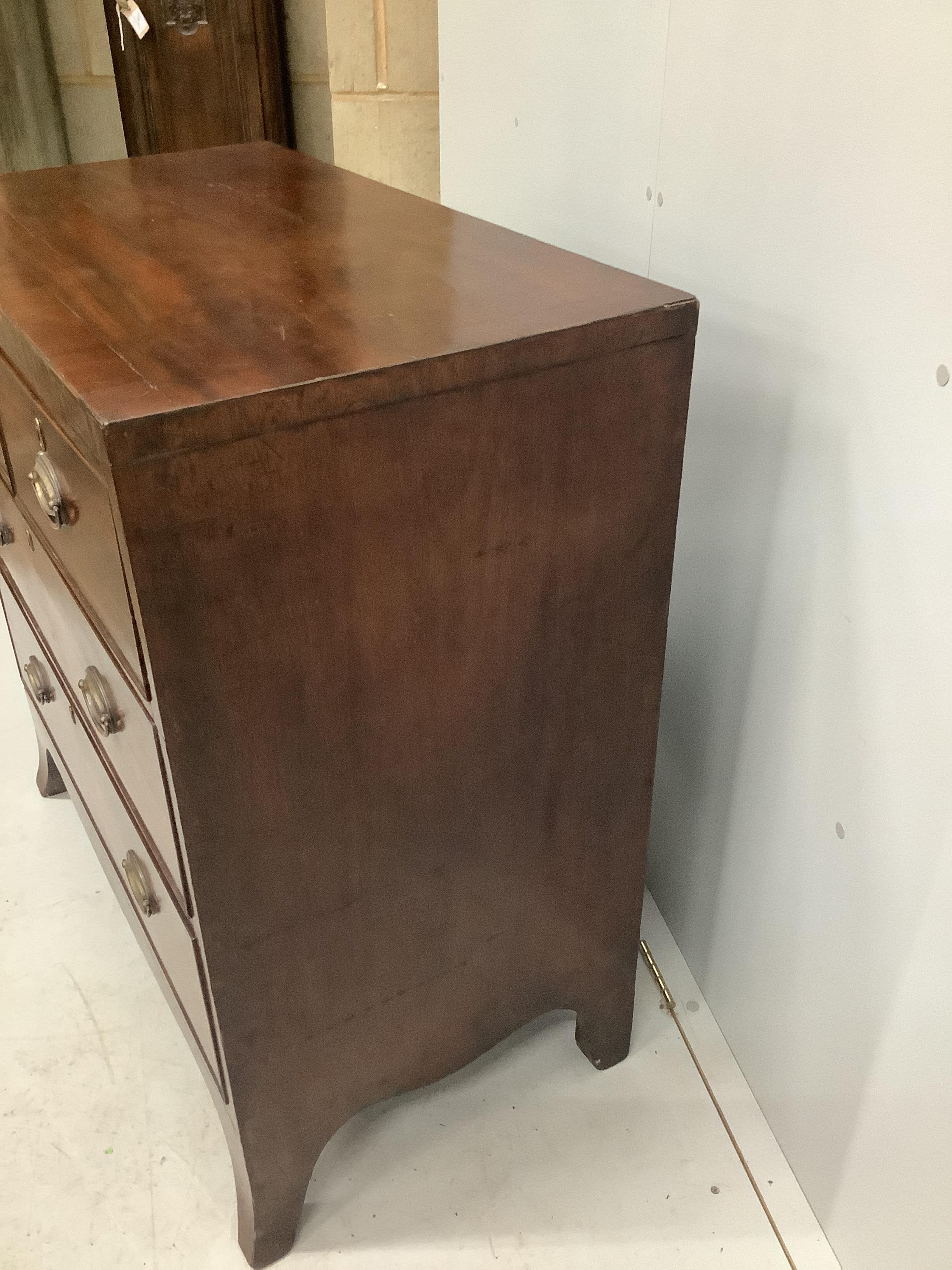 A Regency mahogany chest of four drawers, width 90cm, depth 48cm, height 92cm